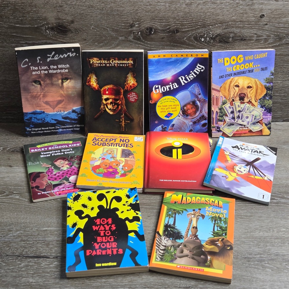 Scholastic Mixed Lot 10 Chapter Books Kids OS Multicolor Narnia Avatar Tested